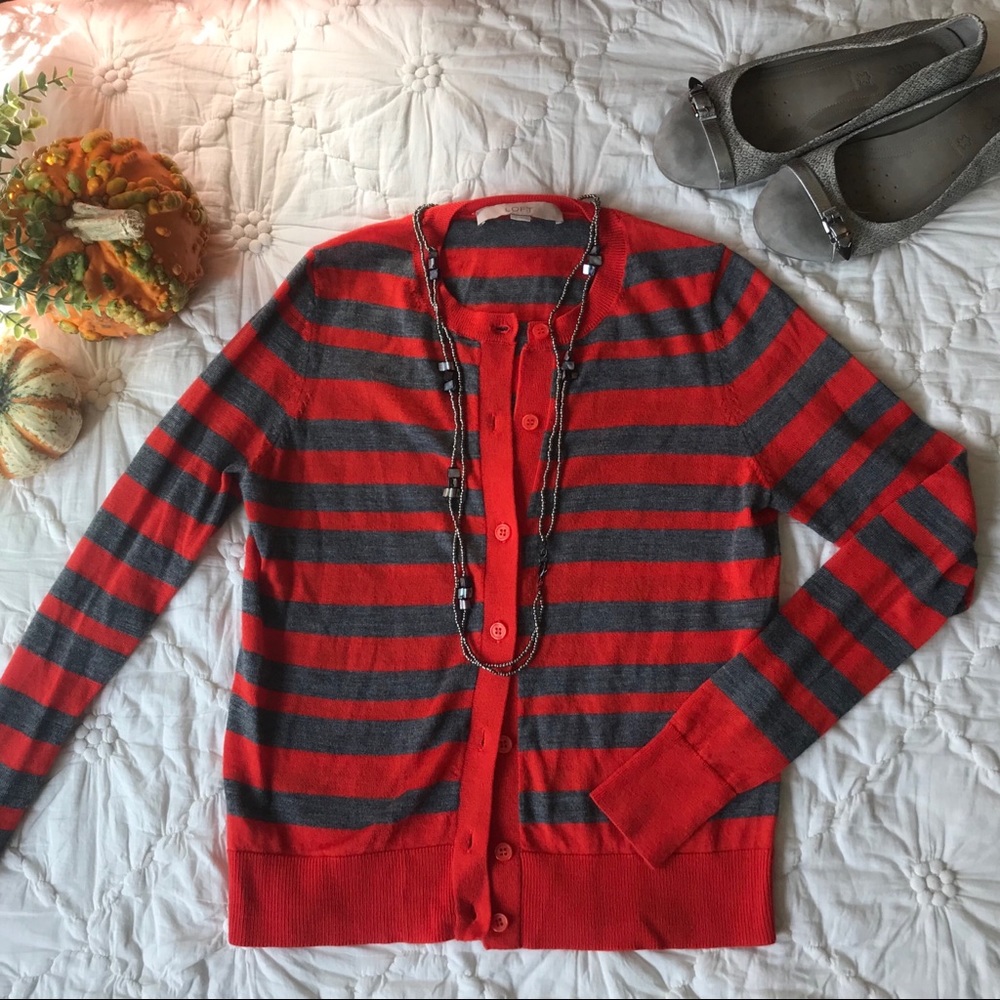 Ann Taylor Loft Striped Cardigan